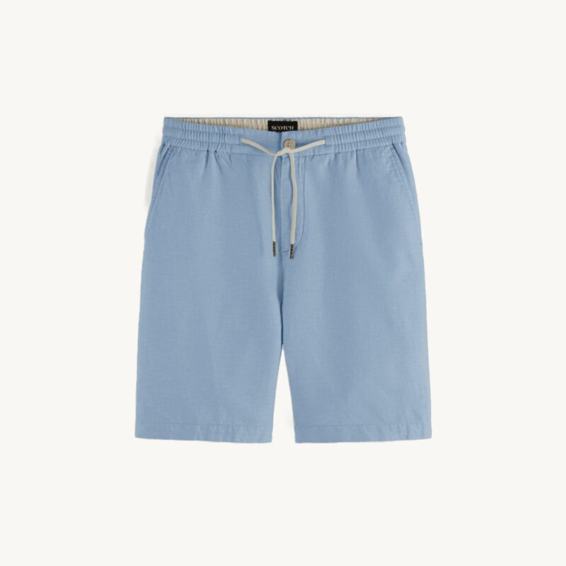 WARREN COTTON LINEN JOGGER SHORT 367169862 OFF-WHITE